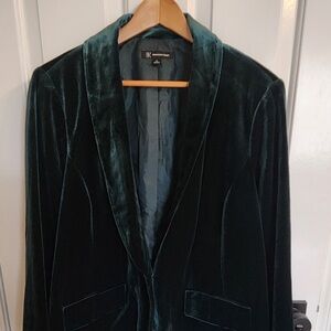 INC International Concepts Deep Green Velvet Blazer